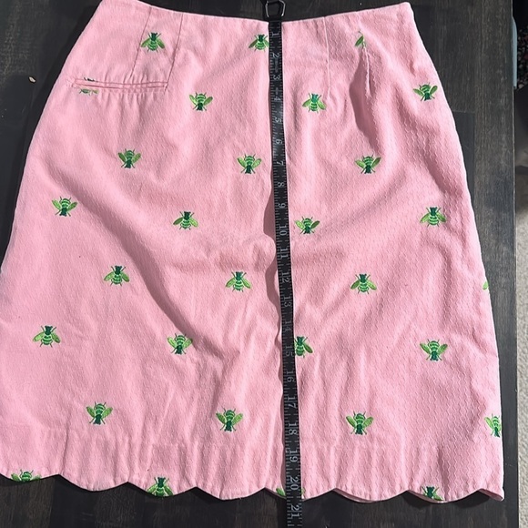 Lily Pulitzer Vintage Embroidered Honey Bee Pencil Skirt Scalloped Hem Size 6 - Picture 5 of 6